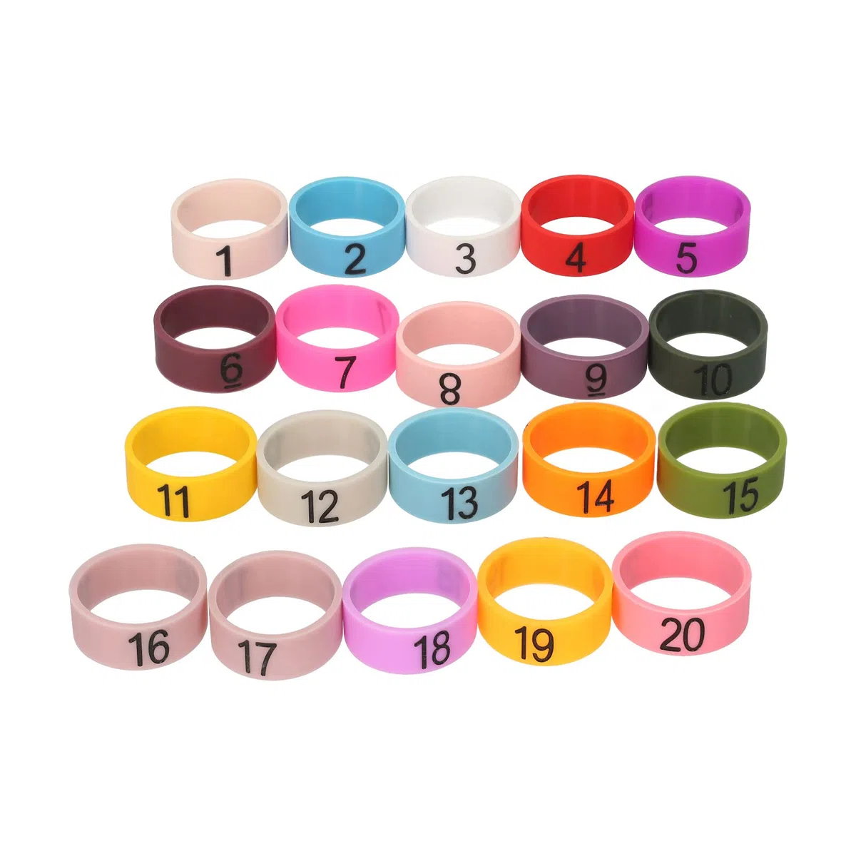 20 PCS Mikrofon Farbige ID-Ringe 20 Mehrfarbiger weicher Silikonring zum Unterscheiden verschiedener Mikrofone (zufällige Farbe),ID-Ring für Mikrofon