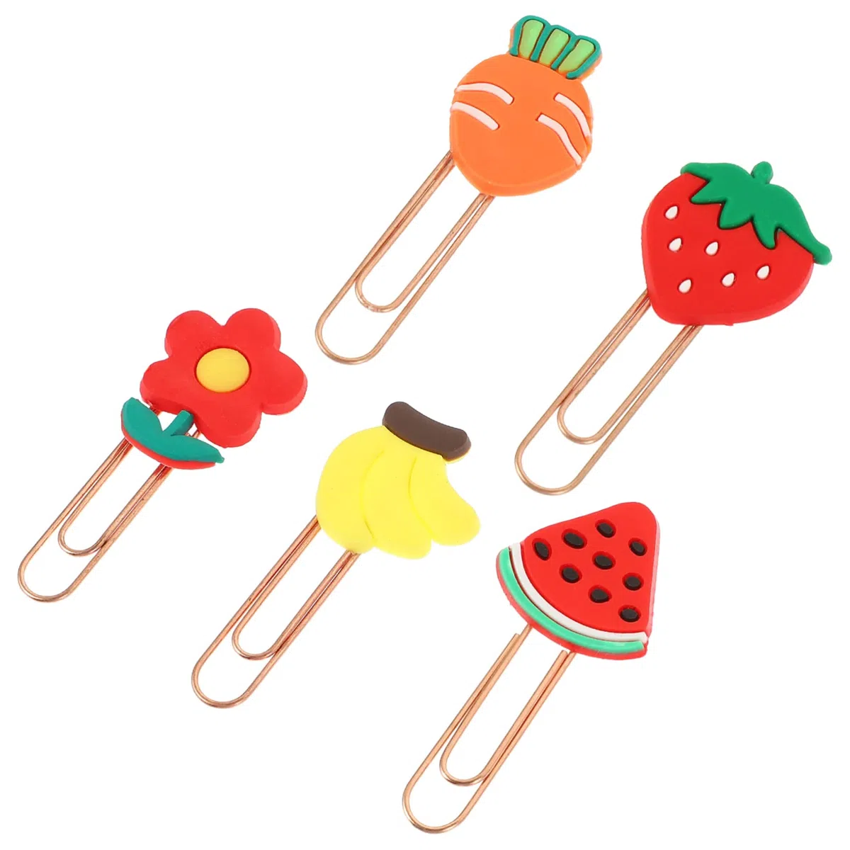Tofficu 5 Sätze Büroklammer Lesezeichen Mehrfarbige Büroklammern Hinweisclip Geldumschläge Briefumschlag Kleine Büroklammerverzierungen Dateiclips Weiches Gummi 20 Stück * 5
