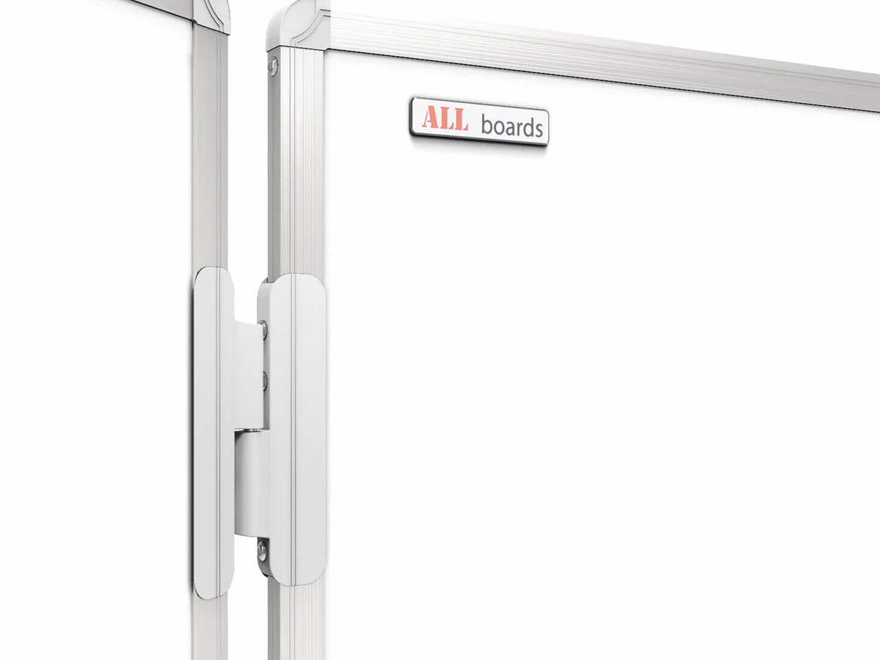 ALLboards Whiteboard Klapptafel 120x90cm//240cm mit Aluminiumrahmen Magnettafel Flügeltafel Weiß, Magnetisch, Trocken Abwischbar