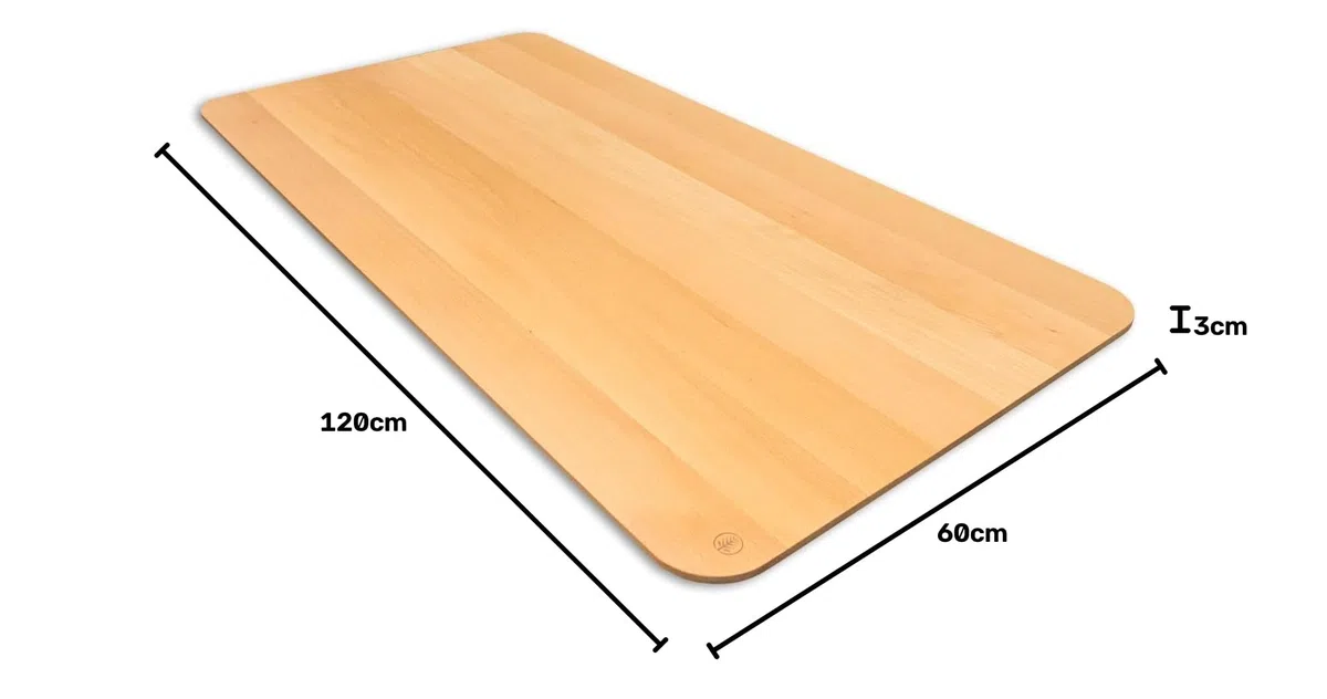 Tischplatte Schreibtischplatte Buche Massivholz Schweizer Kante (120 x 60 cm)