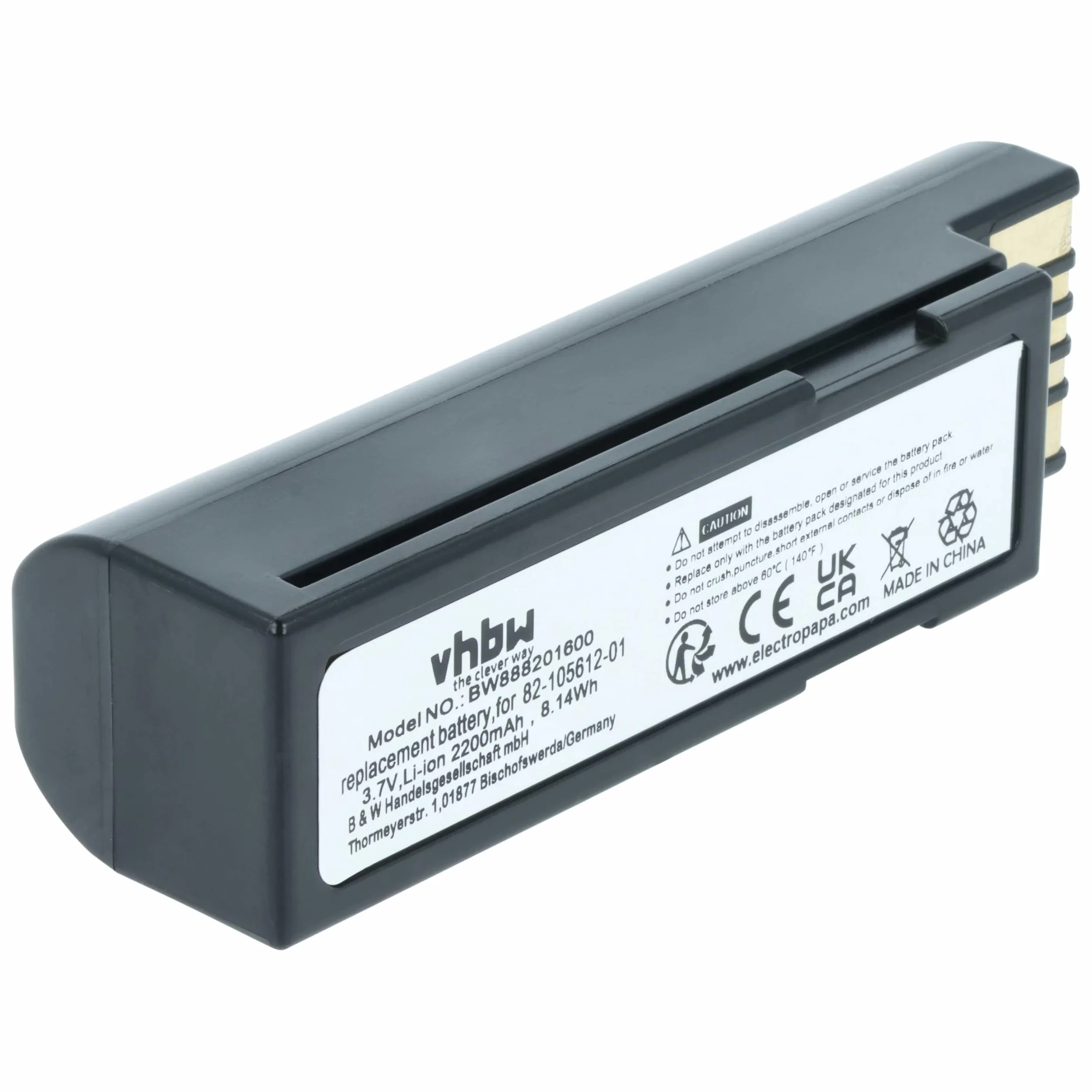 vhbw Akku Ersatz für Zebra 82-166537-01, BTRY-36IAB0E-00 für Barcodescanner POS (2200mAh, 3,7V, Li-Ion)