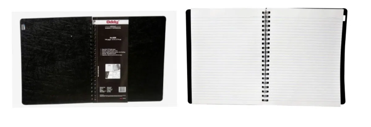 Oddy Spiralbuch, A5-Größe, WR-A5-160, 5 Stück, 160 Seiten pro Notizbuch, beidseitig, liniert, 5 Stück