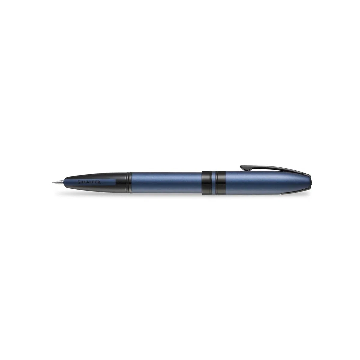 Sheaffer Icon Metallic Blau Füllfederhalter, blau-metallisches Gehäuse mit glänzend schwarzen Applikationen, mittlere Stahlfeder, inklusive Patrone & Geschenkbox