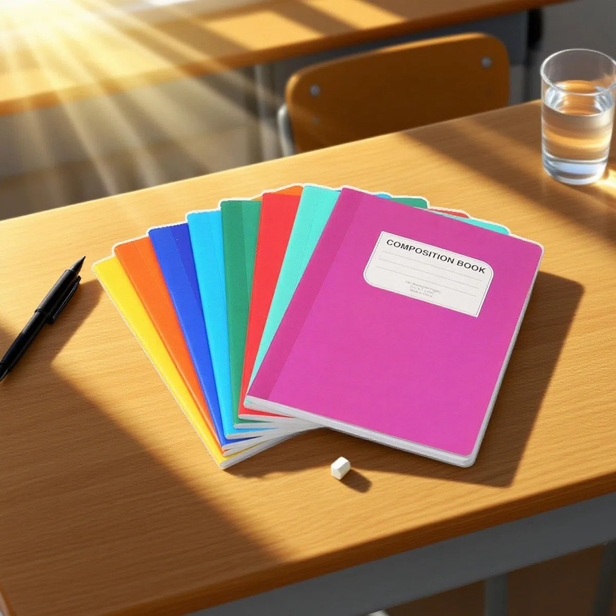 8 Stück Notizbuch Tagebuch Merkbuch Schulheft Planer mit Dickem Linierten Papier für Ein Sauberes Schriftbild für Schüler Studenten Und Fachleute B, Einfarbig