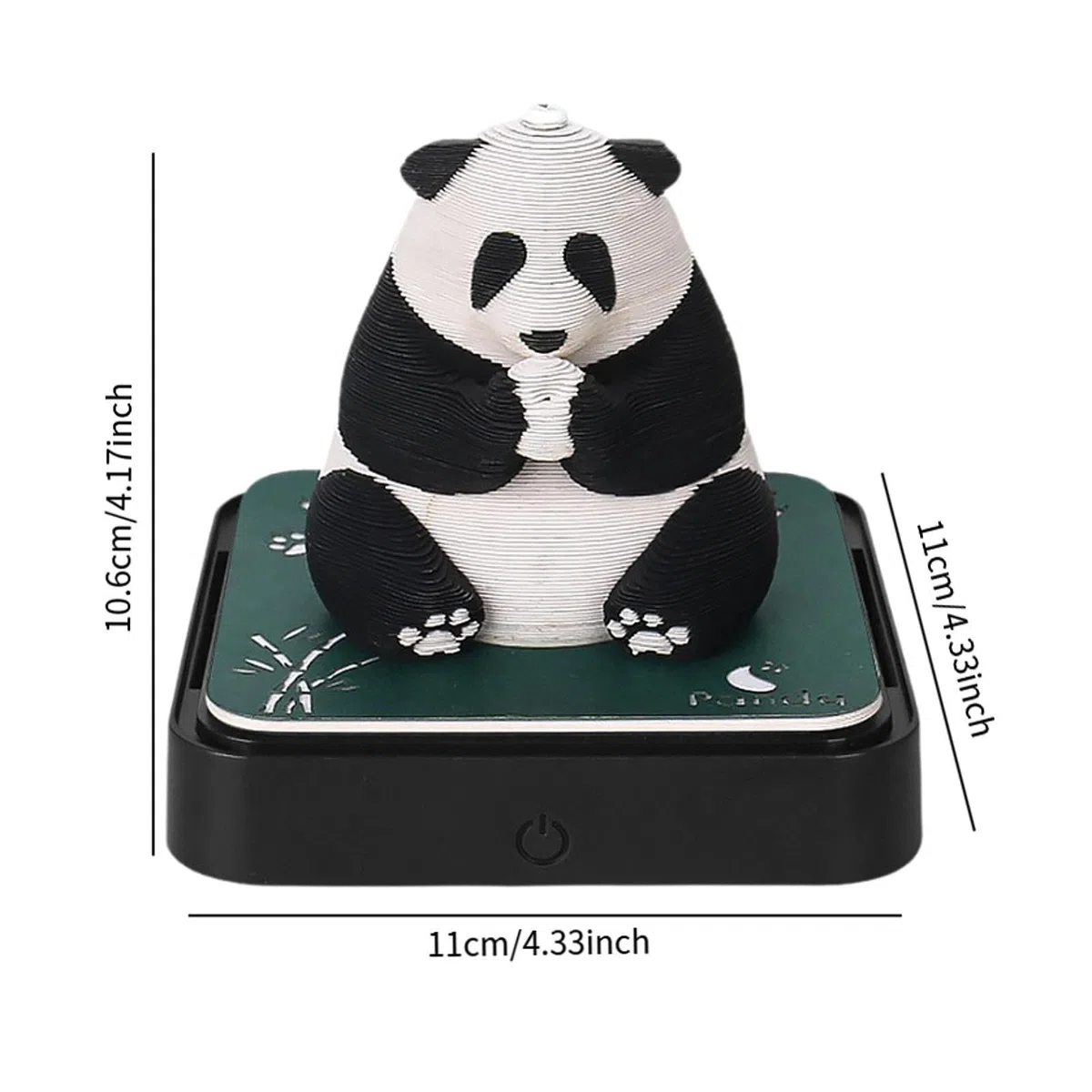 Tischkalender 2025 3D Kunst Schreibtisch Kalender Notiz mit LED Und Acrylbox Dekorativ Und Funktional Als Ornament für Wohnzimmer Zuhause Büro Schlafz, Panda