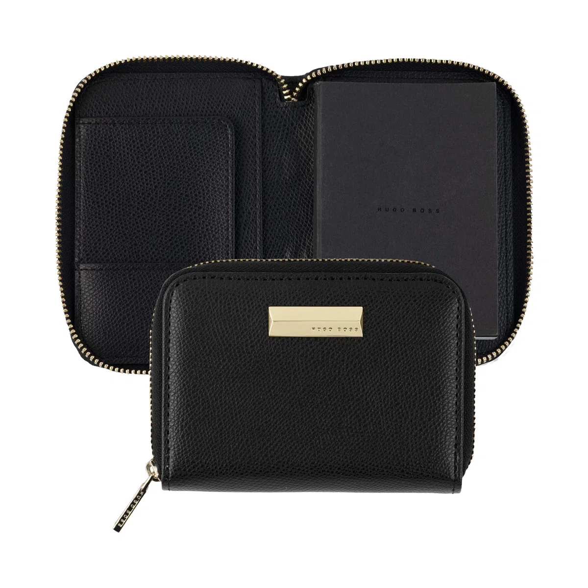 Hugo Boss Ribbon Lady Set aus Notizbuch Umschlag A7 und Kugelschreiber Messing HEK006A + HSC0064A, HPBK006A