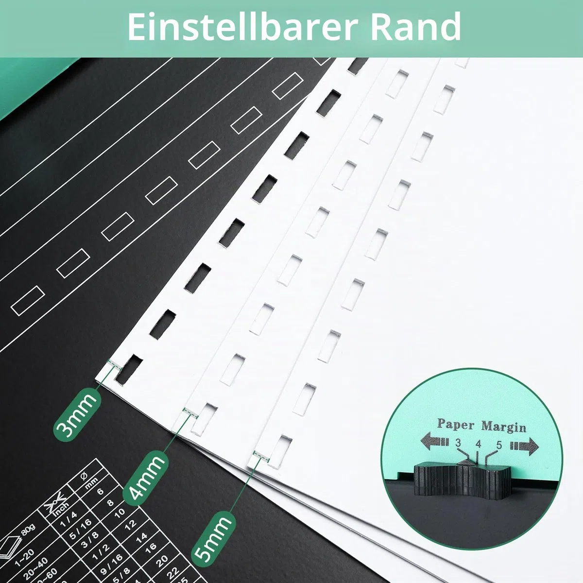 OFFNOVA Bindemaschine 21-Loch 450 Blatt Bindegerät, Spiralbindung Buchbinder Maschine mit Starter Kit Kamm Bindung Stacheln, für tägliche Office-Dokumente
