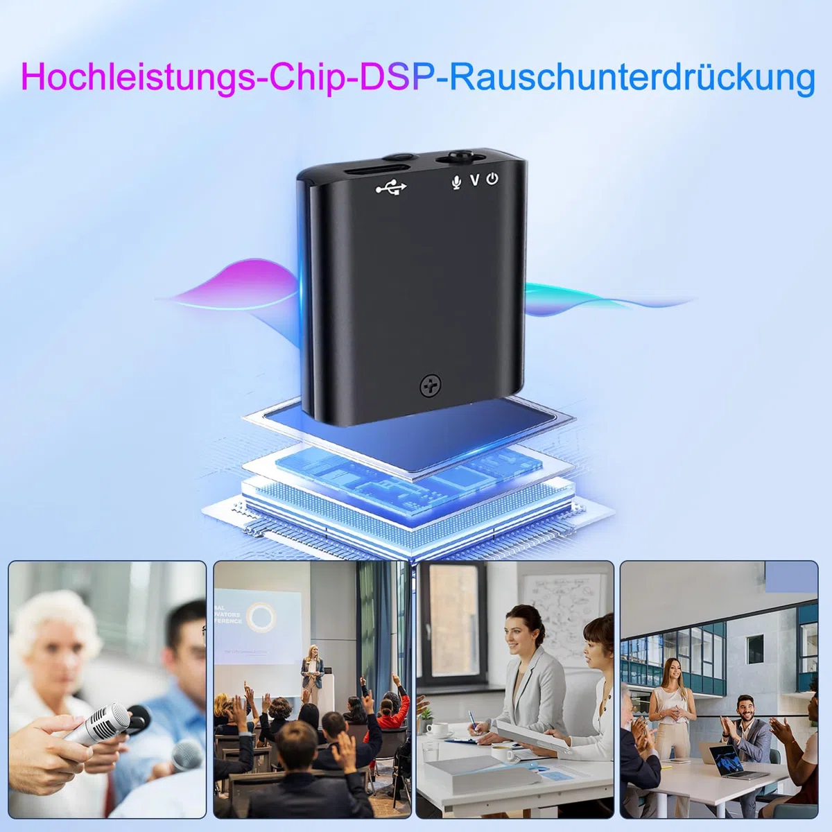 Mini Diktiergerät mit eingebautem Magnet, 8G Ultradünn nur 0,95cm, Sprachaktivierung & DSP-Rauschunterdrückung, One-Touch-Aufnahme, Tragbares Aufnahmegerät für Meetings, Interviews