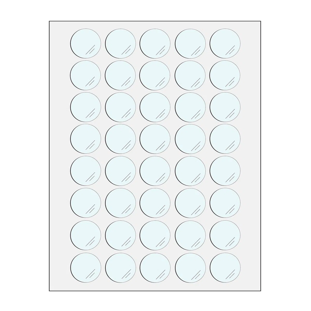 Klebeetiketten transparent rund, Ø 15 mm, 2000 Stück | Verschlusspunkte, einseitig klebend, auf Bogen