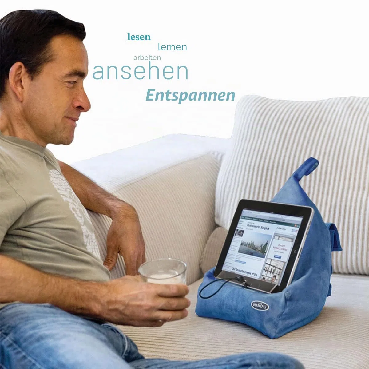 Marineblauw - The Book Seat Tablet- oder Buchhalter, Navy Blau