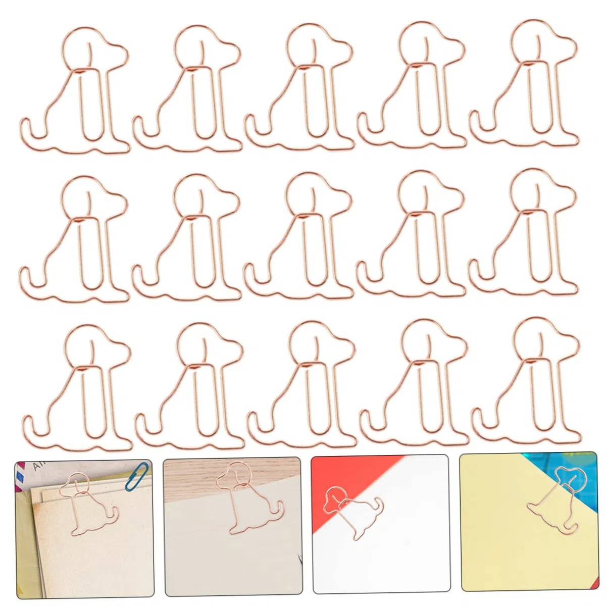 DOITOOL 3 Sätze Rose Gold Welpenpapierklammer Süße Büroklammern Papierklemmen Büroklammer Befestigen Cartoon-büroklammer Papierclips Büroklammern Süß Roségold Metall 50 Stück * 3