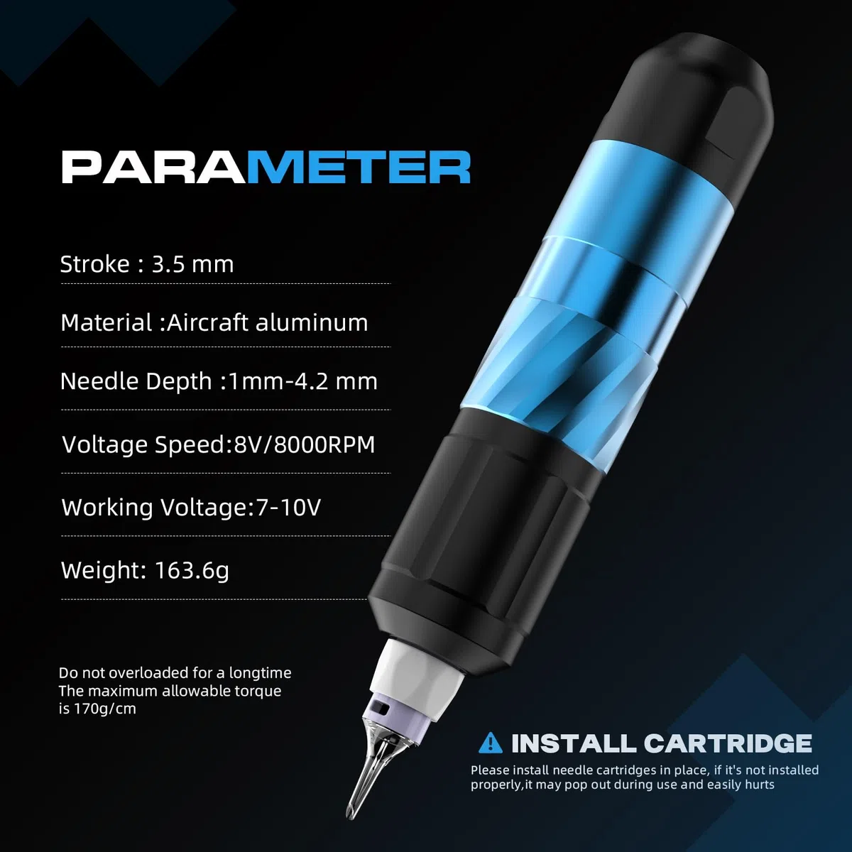 Wireless Rotary Pen Maschine Set, Kabelloses Komplett Kit mit 1500mAh LED-Digitalanzeige Akku, 20stk Cartridge, 11 Flasche Tinten für Anfänger und Profis