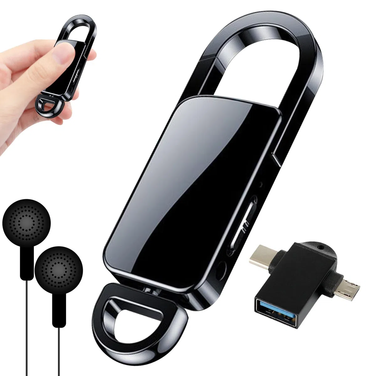 128GB Diktiergerät Mini, Voice Activated Recorder mit Dreifacher Rauschunterdrückung, 1500H Audio Speicher und 8-Stunden Akkulaufzeit für Meetings, Vorträge, Interviews