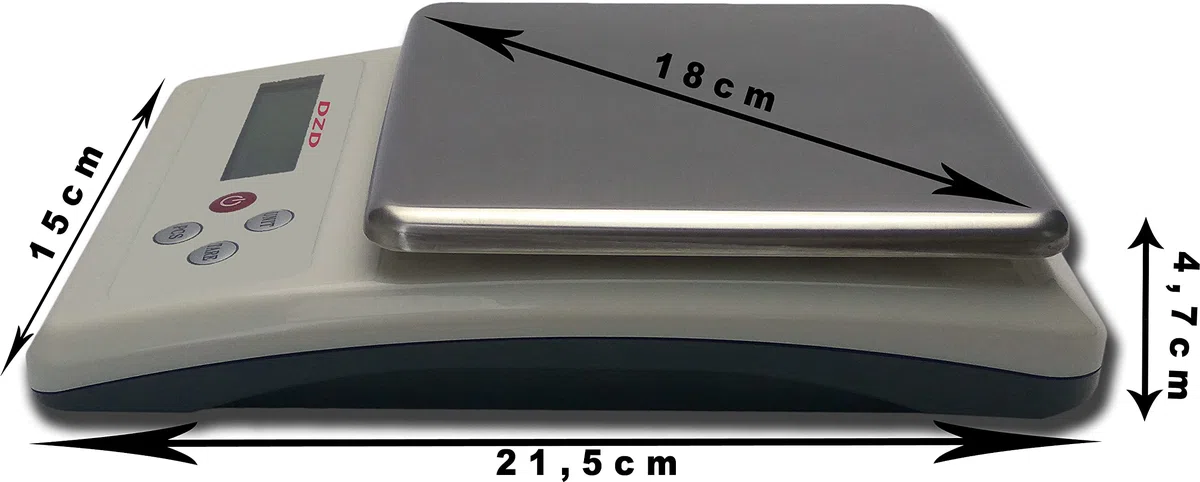 DZD DJKF Briefwaage 6kg/0,1g Küchenwaage, einstellbare Abschaltautomatik, Feinwaage Digitalwaage, mit Netzteil und Batterien
