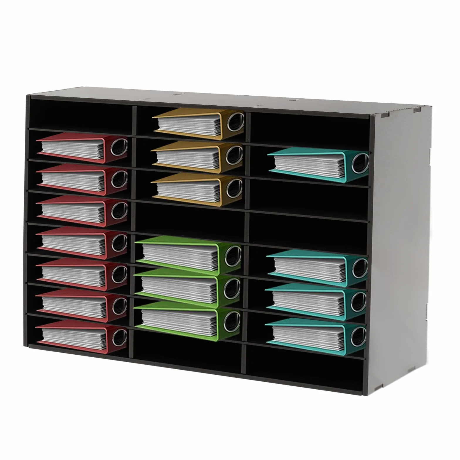 Schreibtisch Organizer 24 Fach, Schreibtisch Dokumentenablage Schreibtischablage Papierablage Schreibtisch Ablagesystem Organisation Bürobedarf Ablagen (Schwarz)