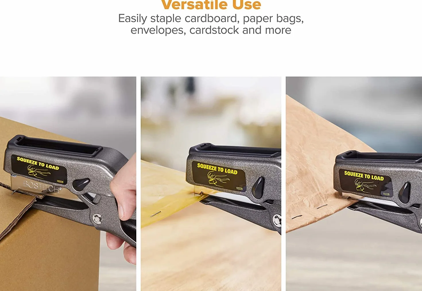Bostitch Office B8 Heftgerät, robuste Zange mit Heftklammern, 45 Blatt, kein Stau – Vollstreifen, Metall, Papier, Stoff. | Vollstreifen-Metall Bostitch Heftgerät für Karton, Papier und Stoff (45 Blatt Kapazität)