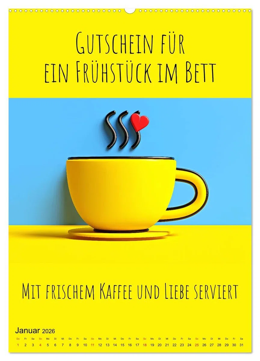 Gutscheinkalender - Gutschein Karten als Geschenk der Liebe (hochwertiger Premium Wandkalender 2026 DIN A2 hoch), Kunstdruck in Hochglanz: Geschenk ... für Frauen und Männer. (CALVENDO Menschen)