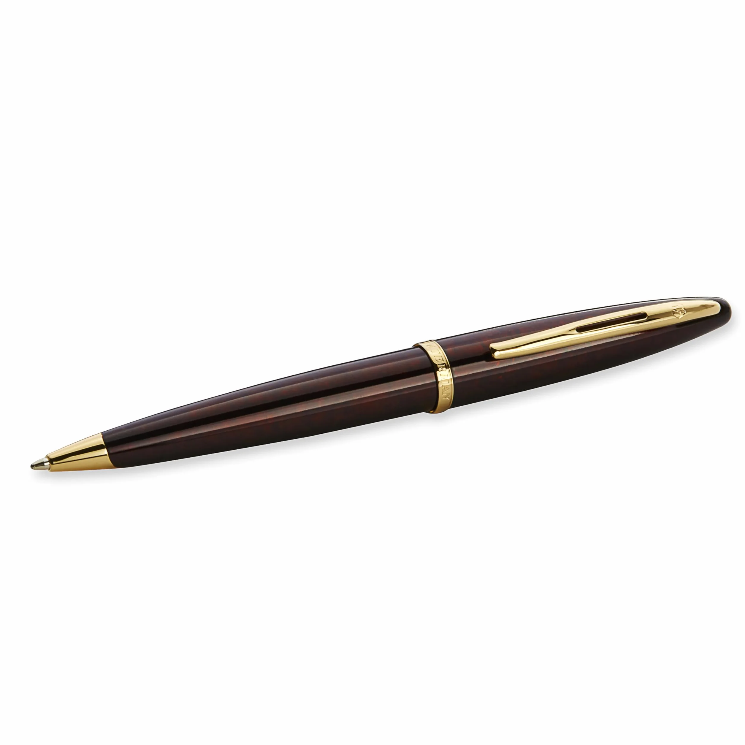 Waterman Carène Kugelschreiber | Marine Amber mit Clip aus 23-karätigem Gold | mittlere Schreibspitze | blaue Tinte | Geschenkbox
