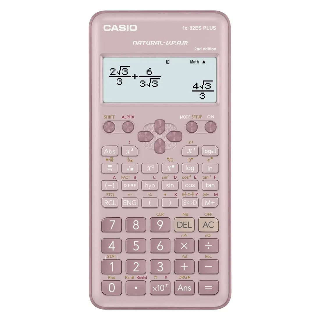 Casio Wissenschaftlicher Standardrechner, Nicht programmierbar, 10 + 2 Ziffern, 252 Funktionen, Pink