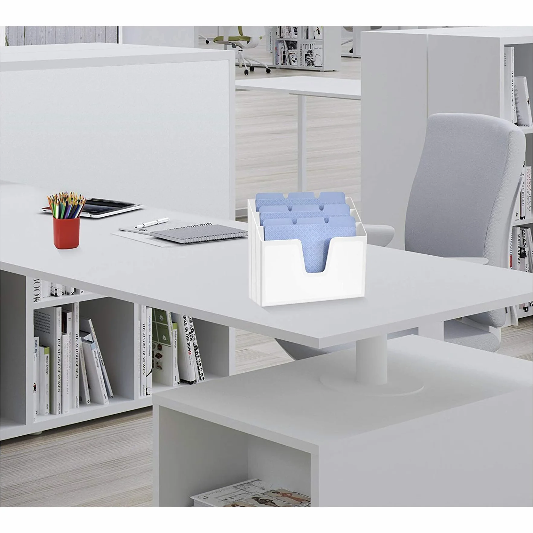 Acrimet Unterlagenhalter Dreifach Horizontalen (Weiße Farbe)