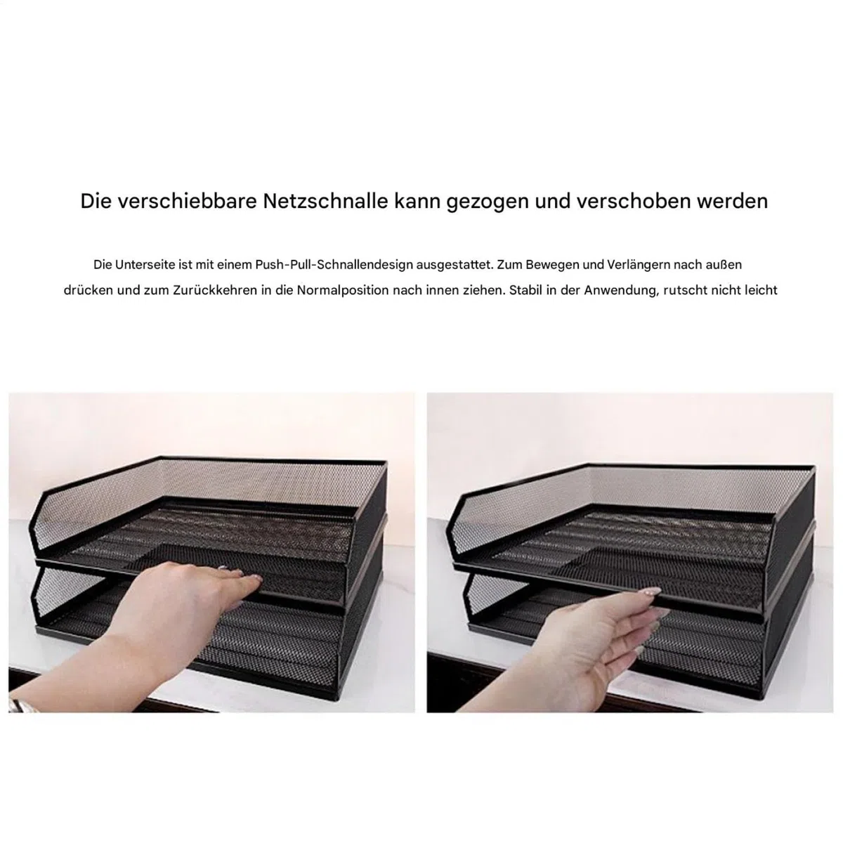 A4 Netz-Papier-Schreibtisch, stapelbar, Dokumentenhalter mit Schiebefunktion, unverzichtbares Schreibtischzubehör für Büro, Zuhause, Schule und Arbeitsplatz, Effizienz