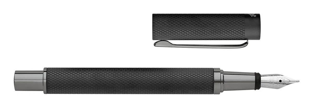 WEDO 26095301 Signero Schreibgeräte-Set Signero, Kugelschreiber und Füller IM Metalletui, Texturierter Aluminium-Schaft, gunmetal-Finish mit Ständerfunktion