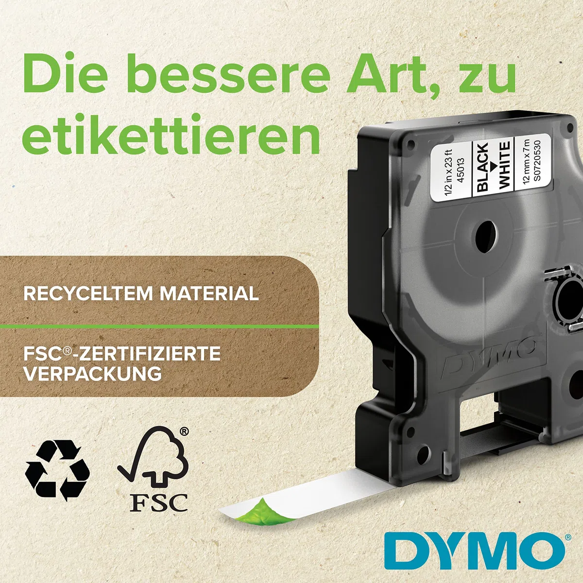 DYMO LabelManager 160 Tragbares Beschriftungsgerät | Etikettiergerät mit QWERTZ Tastatur & Einfache Textbearbeitung | für D1 Etiketten in 6 & Original D1-Etikettenband | weiß auf schwarz | 12 mm x 7 m