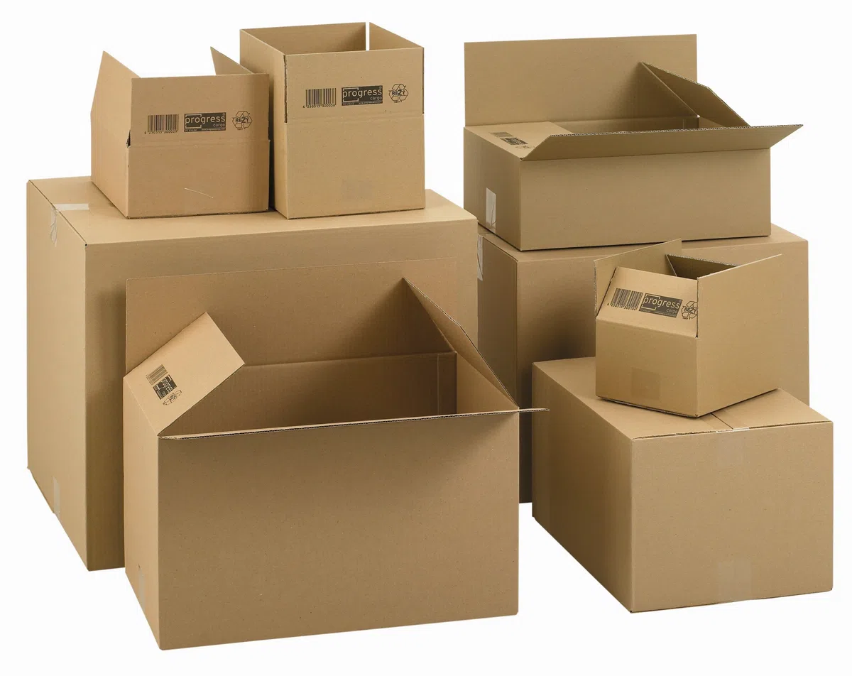 Wellpapp-Faltkarton PC K10.07, 1-wellig, 500 x 300 x 300 mm, 20-er Pack, braun
