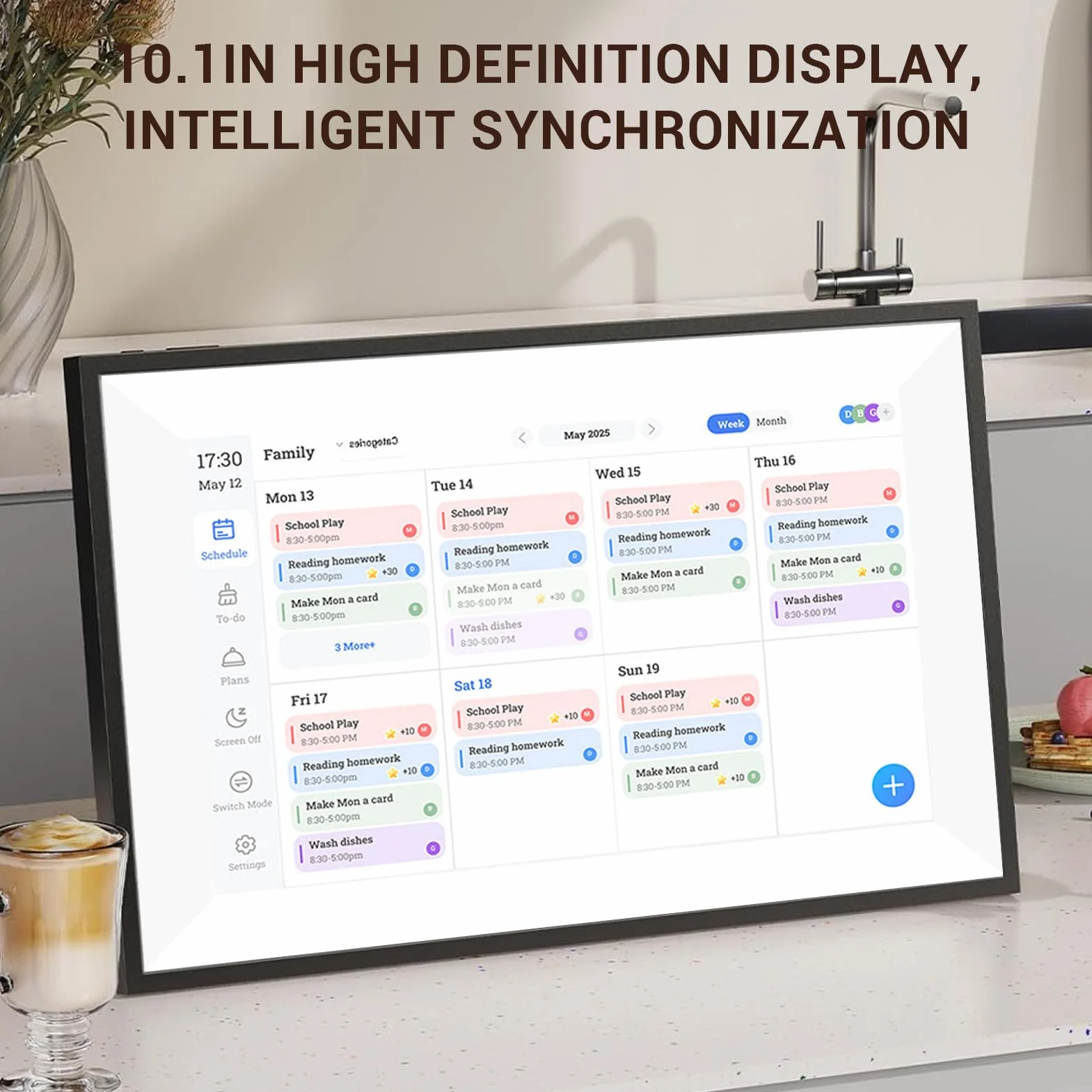 Goshyda 10.1in Digitaler Kalender, Intelligentes Hochgeschwindigkeits -Touchscreen -Display, Benutzerfreundlich