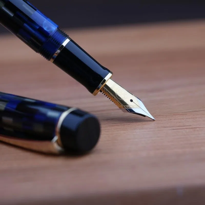 EPANO Füllfederhalter aus Kunstharz mit Konverter, BOCK-Feder, 0,5 mm, Tinte, Schreibstift, Büro, Schulbedarf, Schreibwaren (braun)