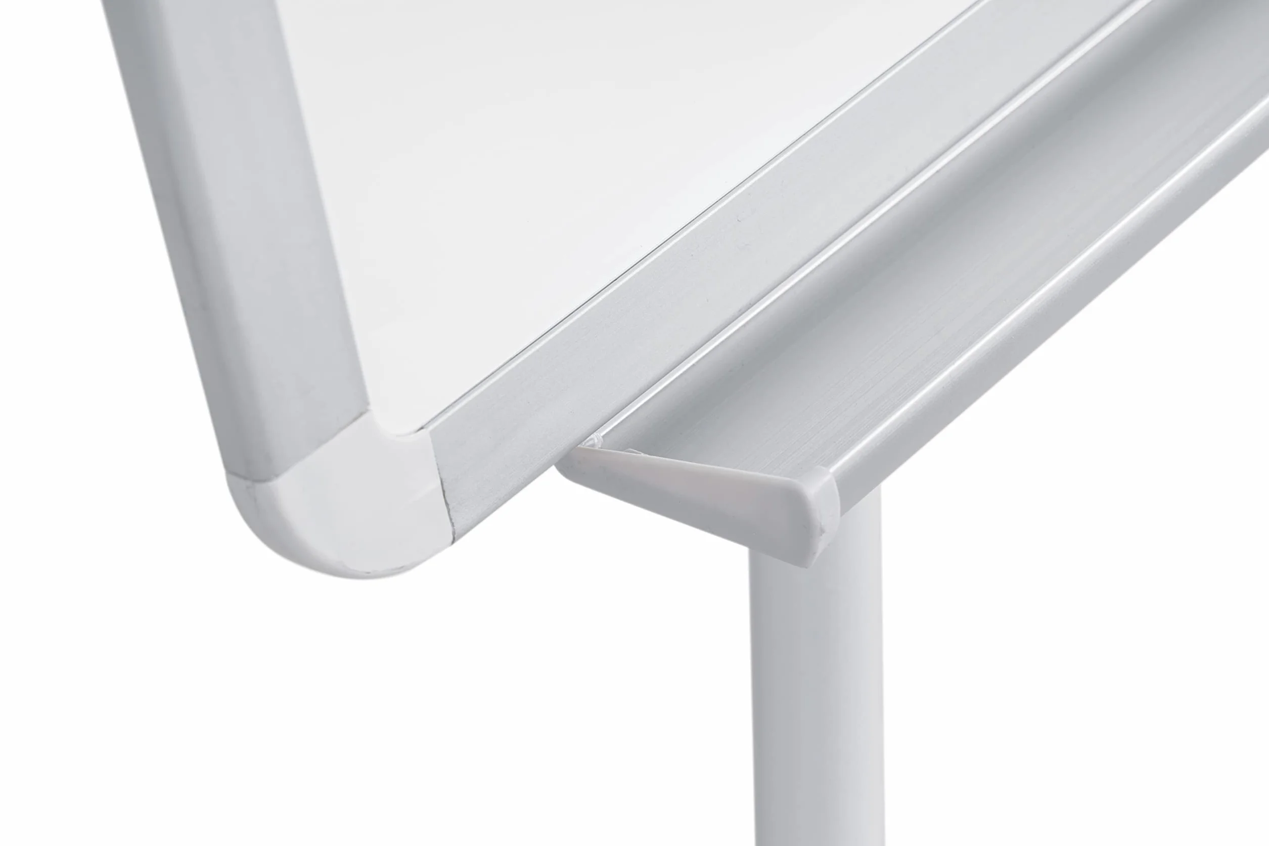 Bi-Office Dreibein Flipchart Grau mit ausziehbaren Armen, nicht-magnetisch, mit Stifteablage