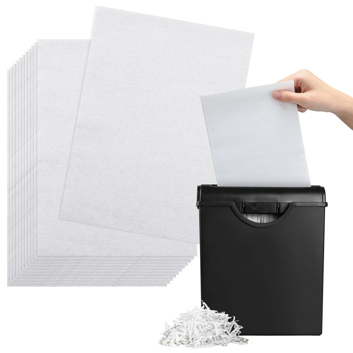 100 Stück Aktenvernichter Schmiermittel Blätter Papier Aktenvernichter Öl Schmiermittel für Kreuzschnitt und Mikroschnitt, 15,2 x 21,6 x 0,031 cm