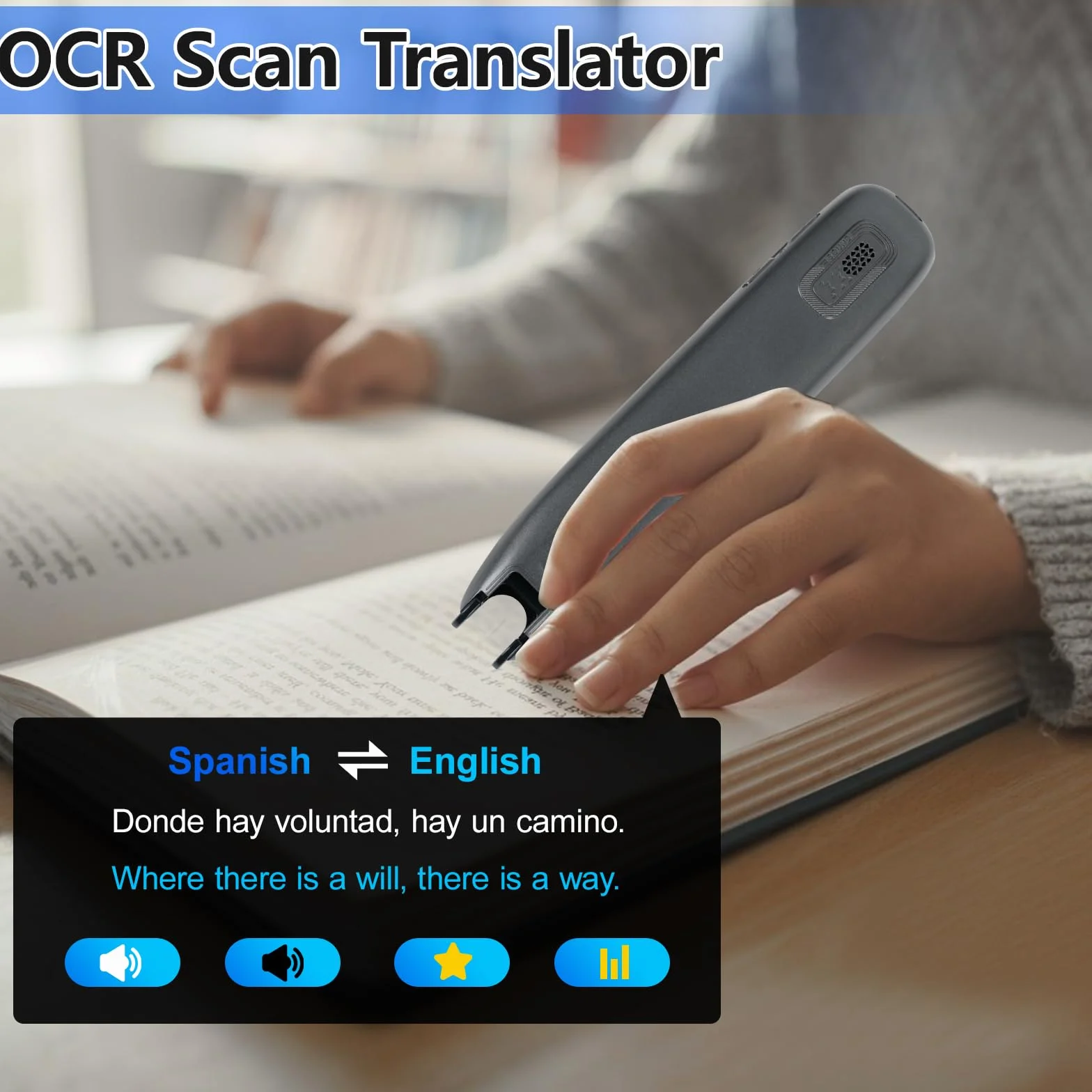 panthem Scan Übersetzer Stift mit Sprachausgabe, Echtzeit Sprachübersetzer for 142 Sprachen, Touchscreen Intelligenter Lesestift Übersetzungsstift für Sprache, Text, Legasthenie, Lernen, Reisen